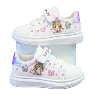 Kids White and Pink Sneakers